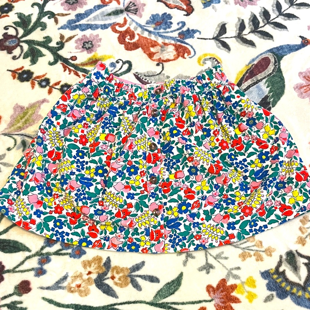 Mini Boden Floral Print Skirt